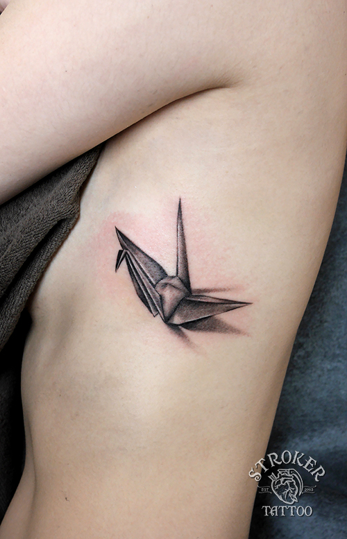 鶴-折り紙-刺青-タトゥー-tattoo