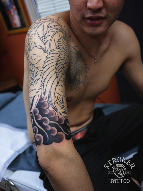 鳳凰 刺青 額彫り タトゥー