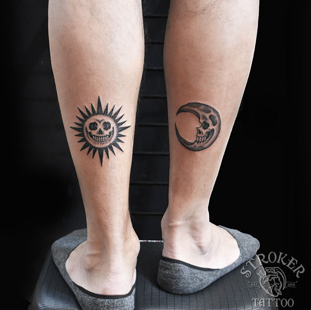 牡羊座のモナリザ 太陽と月の骸骨 Stroker Tattoo