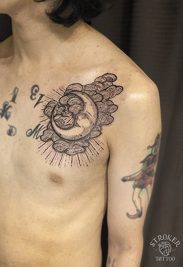 太陽 月 星のタトゥー Stroker Tattoo
