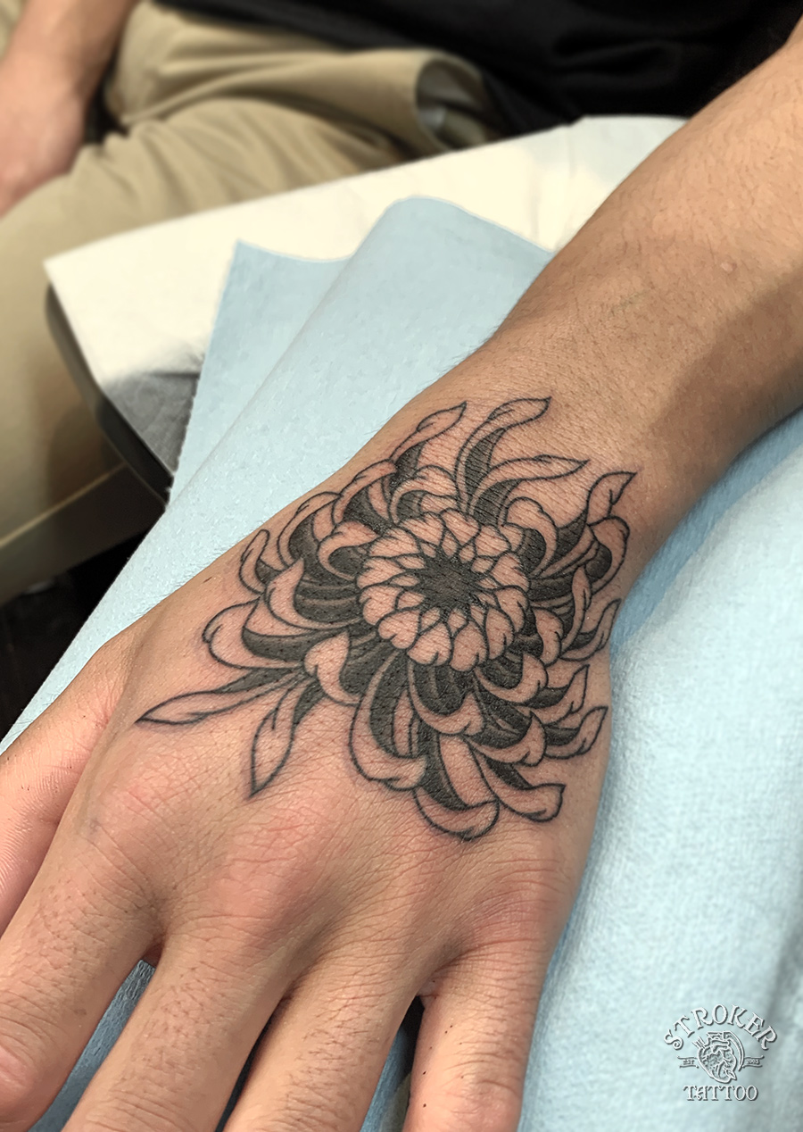 花のタトゥー 薔薇 菊 花札 Stroker Tattoo