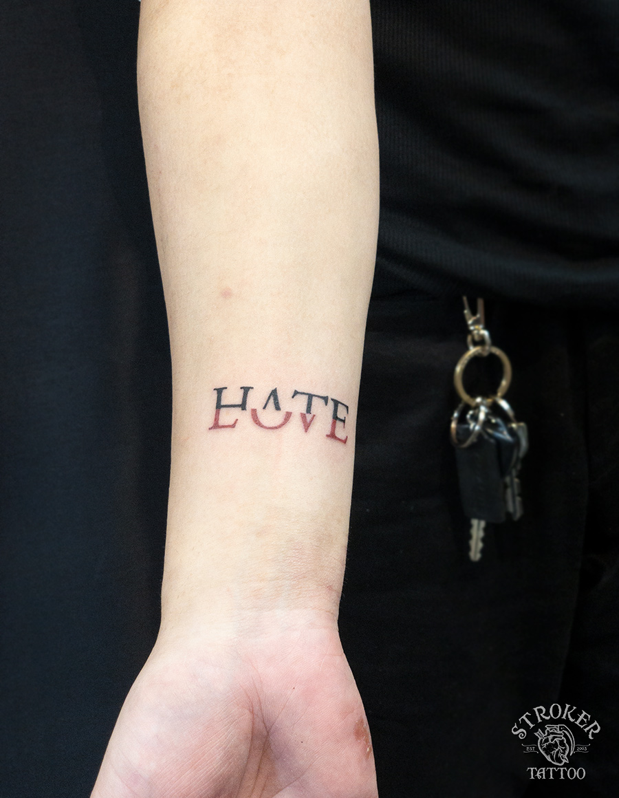 hate love tattoo