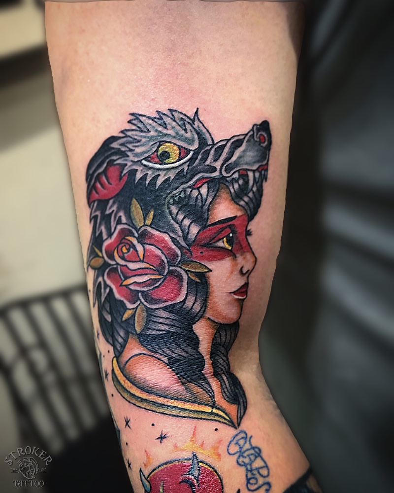 wolf girl tattoo