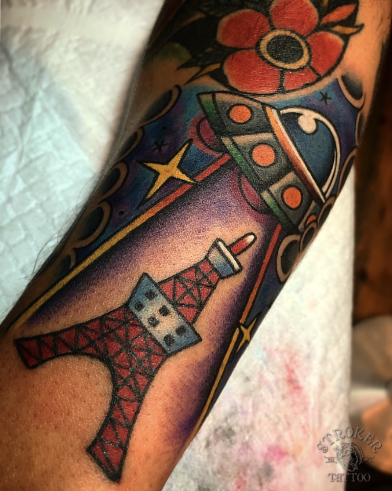 American traditional tattoo,trad,oldschooltattoo,tokyo tower