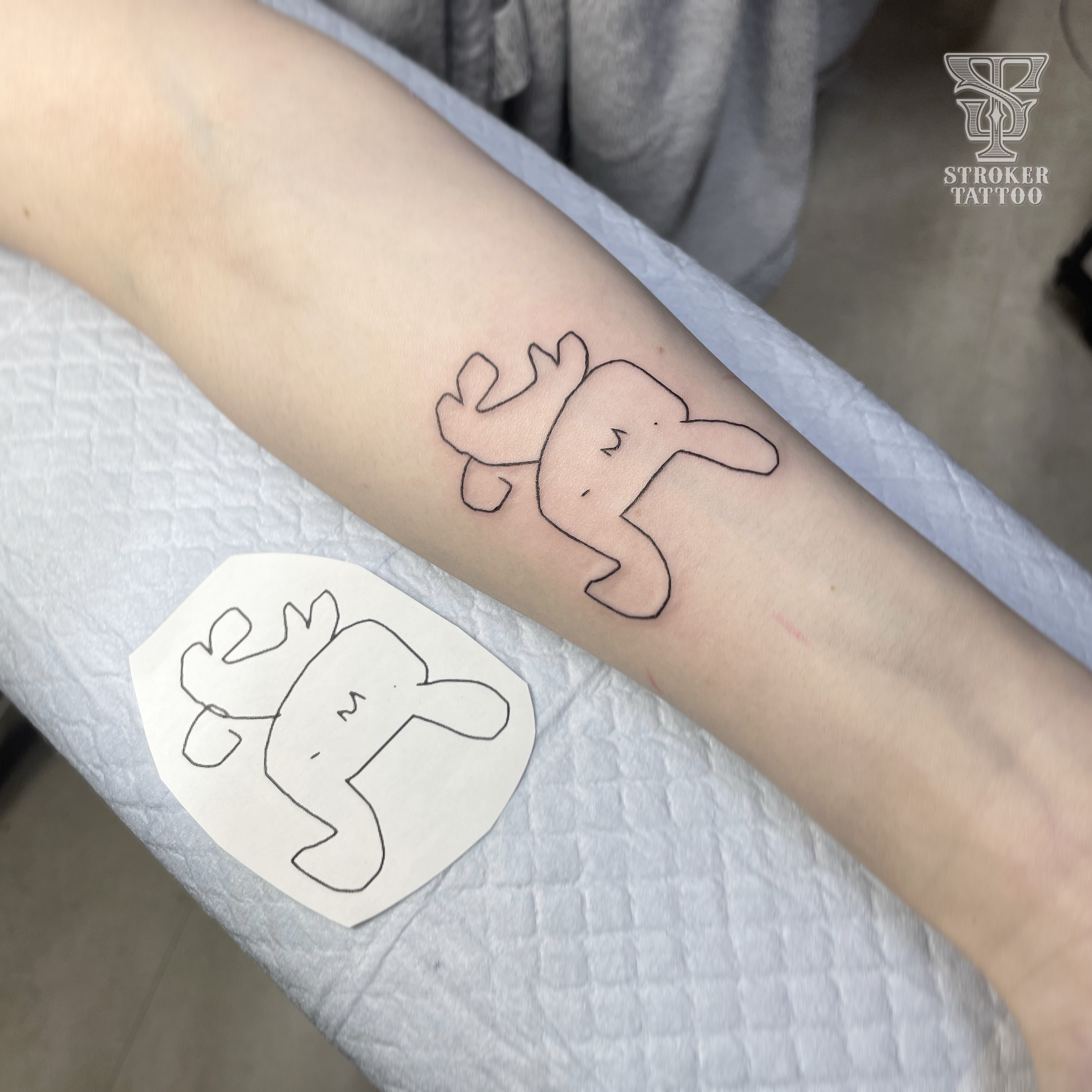 うさぎ　落描き　タトゥー　tattoo Rabbit
