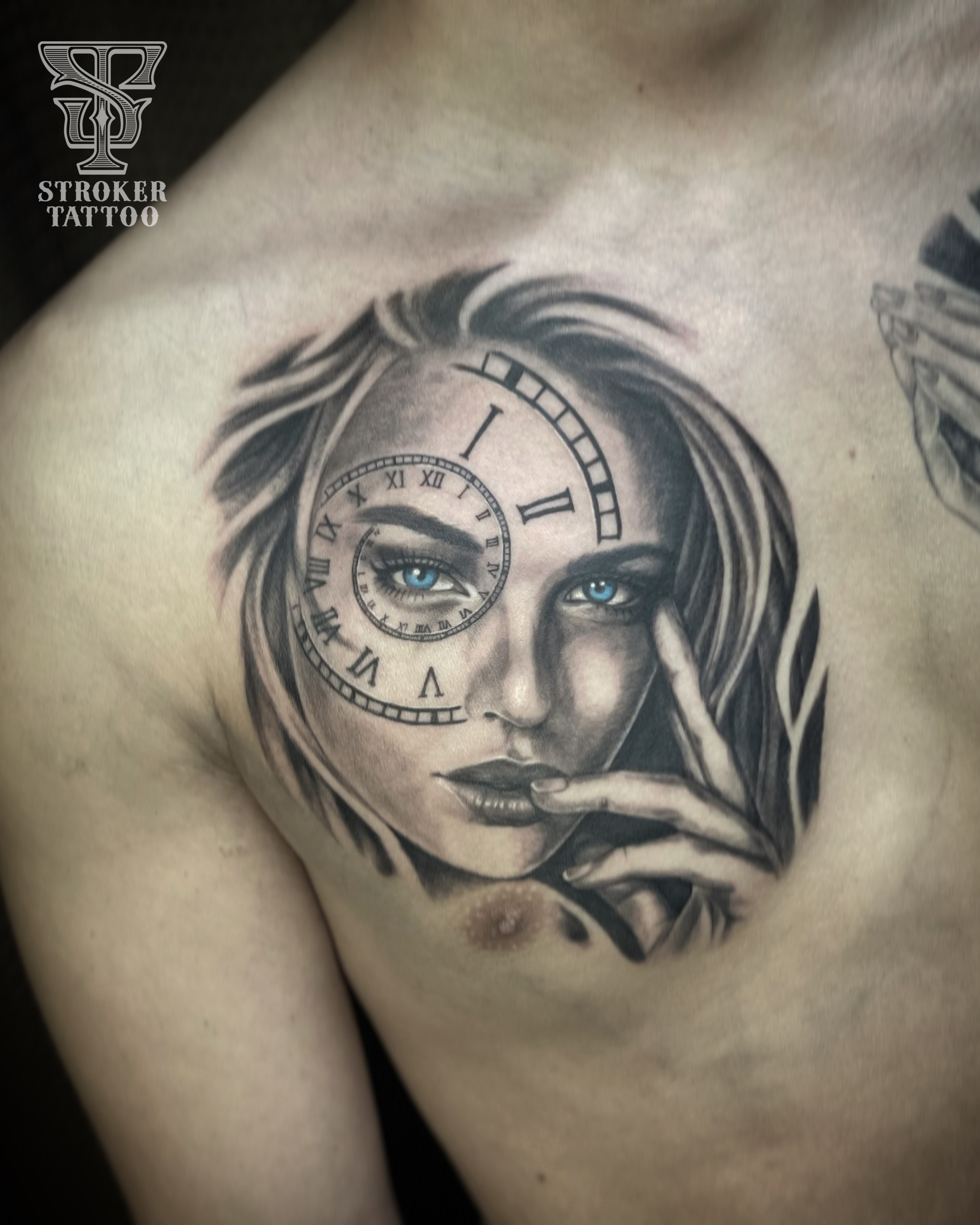 リアリスティックタトゥー realistic Tattoo realtattoo リアル タトゥー 女性の顔 女の子 チカーナ ブラックアンドグレー BLACKandgray