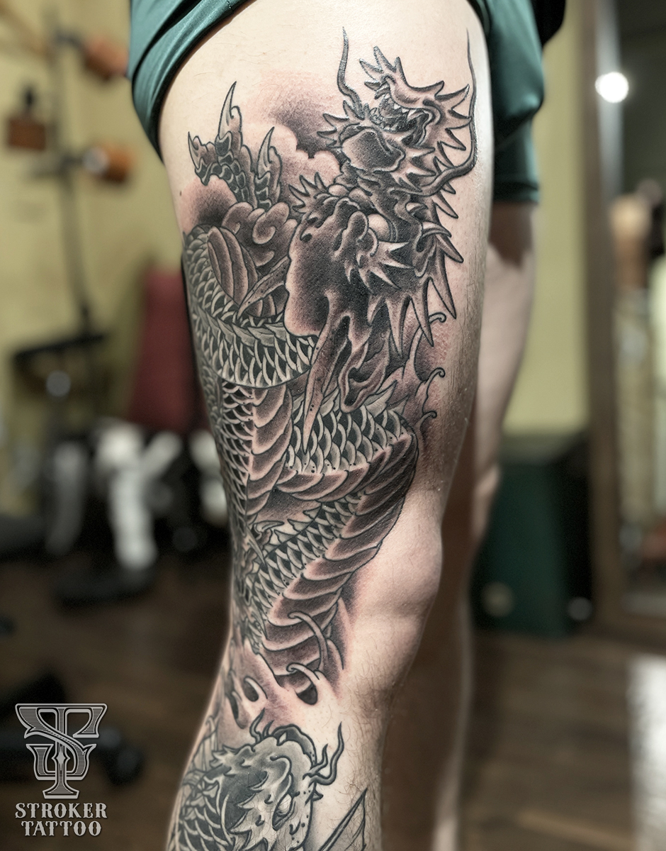 龍魚と龍、和彫り刺青２