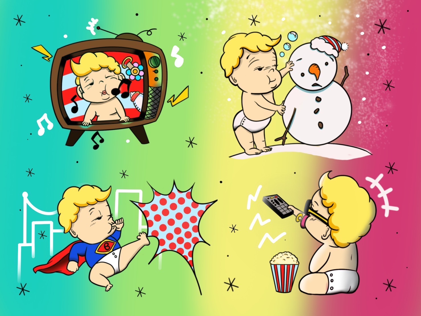 見習い ANDY アートワーク タトゥー ベイビー　Baby　TV ヒーロー　赤ちゃん　snowman