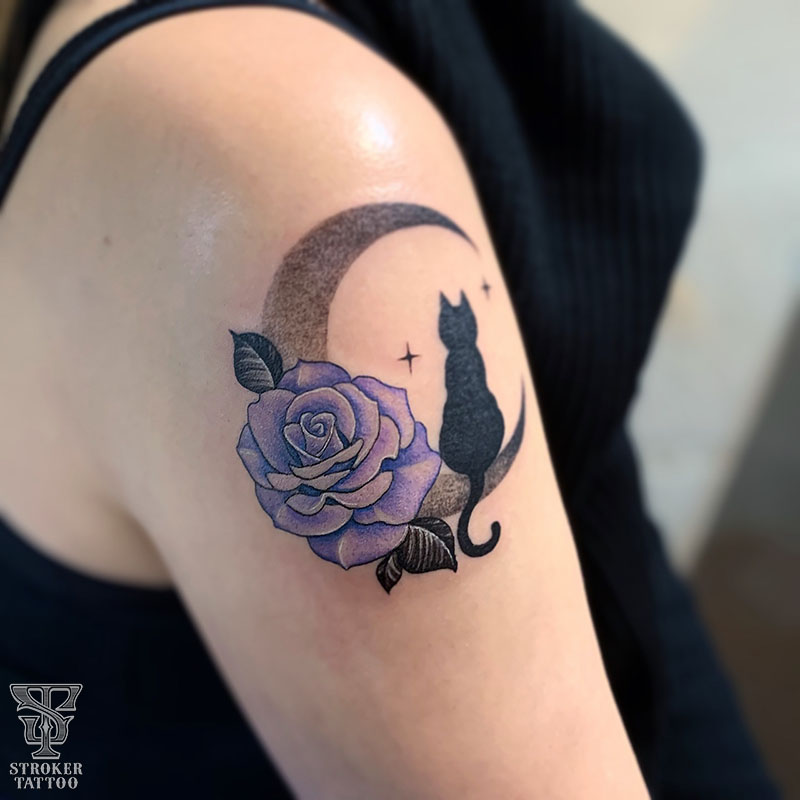月薔薇猫タトゥー