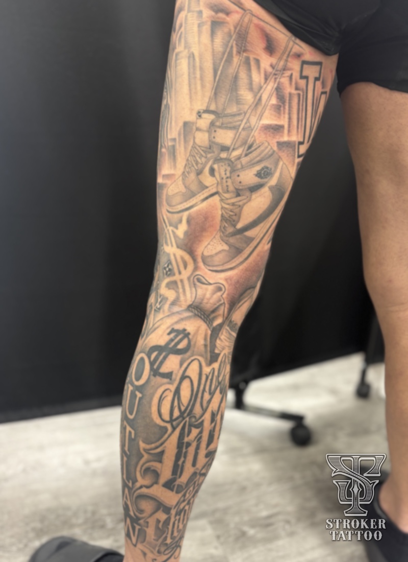 足タトゥー　チカーノタトゥー