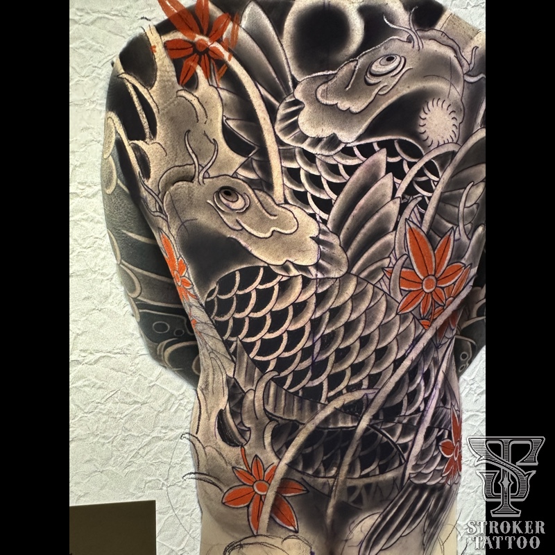 昇り鯉 鯉タトゥー 和彫り 彫師アヤカ